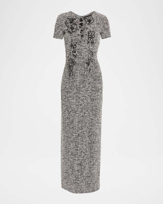 Boucle Jersey Tweed Midi Day Dress